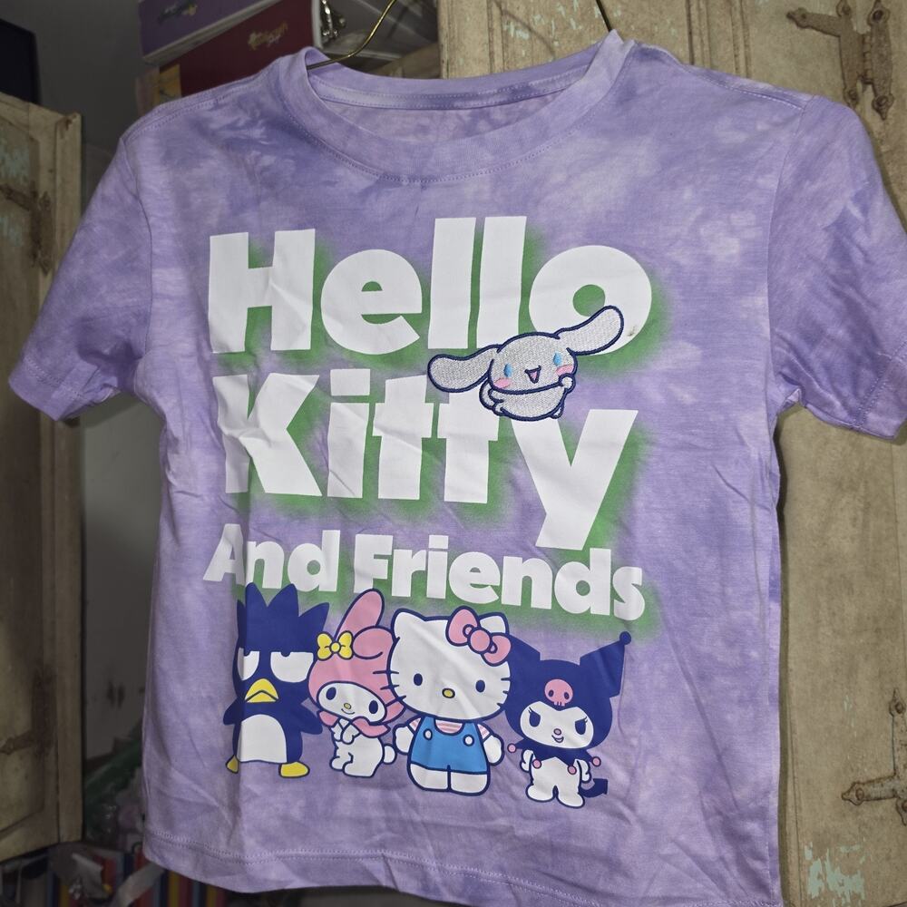 Hello Kitty and Friends Purple Short Sleeve T-Shirt Small 6/7 NWT grahic tee